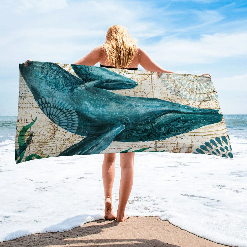 Портативное быстросохнущее пляжное полотенце с рисунком животных |