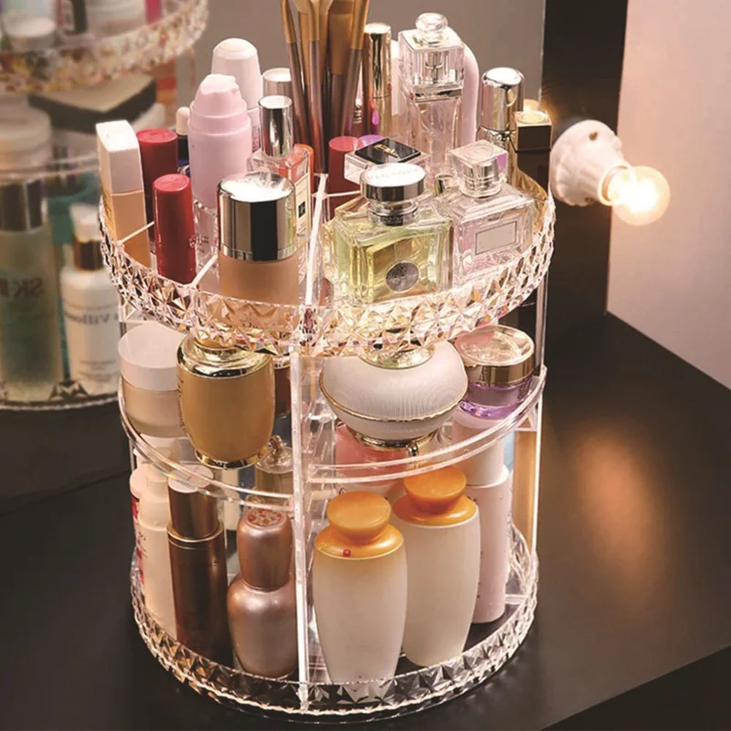 

Cosmetic Storage Box Makeup Organizer Makeup Brush Storage Holder Lipstick Display Case Large Adjustable Multi Layer Storage Box