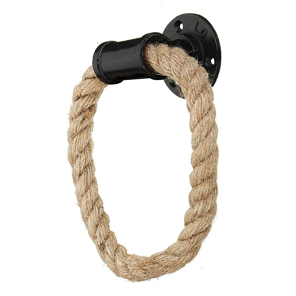 

Home Industrial Vintage Rope Hanger Bathroom Cast Iron Decoration Exquisite Storage Toilet Wall Mount Rack Towel Holder