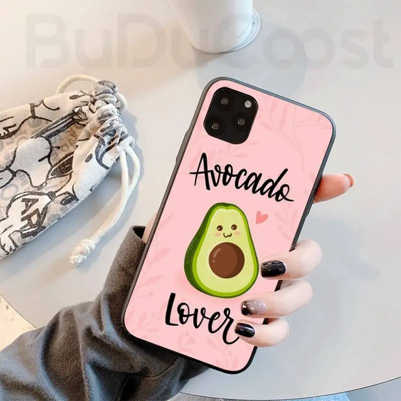 cute fruit avocado painted phone case for iphone 11 7 case for iphone 11 pro max x xs xr xs max 8 7 6s plus 5 se case free global shipping