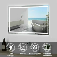 100x60cm bathroom mirror led light anti fog touch wall mirror wall mounted easy install mirror anti blast home makeup shaving