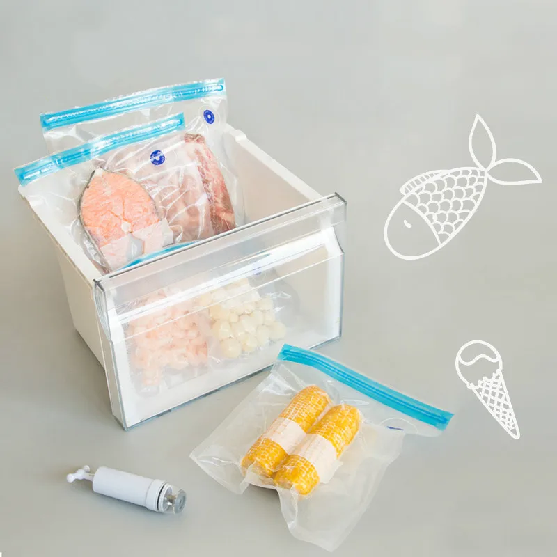 

10pcs/set Vacuum Sealer food packaging Vacuum bags For Food Storage Reusable Food Packages for Kitchen Vacuum Organizer bag