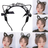 new women cute lace cat ear hairbands sexy ladies girls black headbands party anime cosplay hair hoop kids photo props hair band