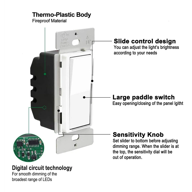 Тиристорный однокнопочный Улучшенный Флюоресцентный переключатель для