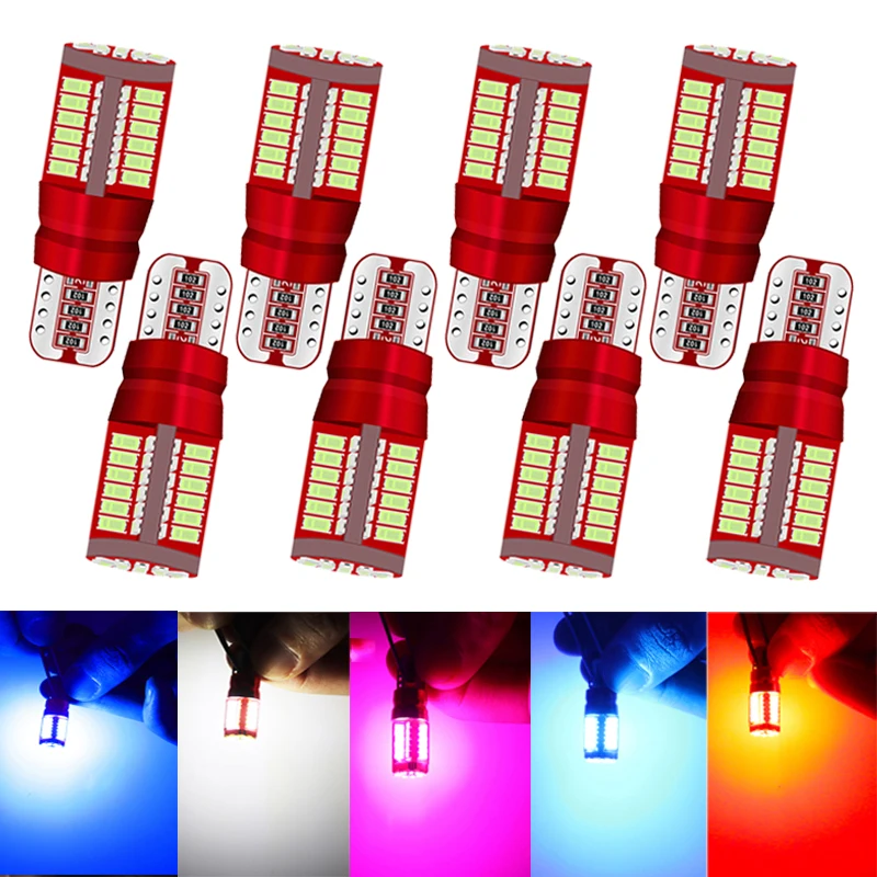 8x Car Styling W5W LED Canbus Bulb Car Lights T10 57SMD wy5w 12V 3014 Auto Lamp 5W5 Lights Marker Light Parking Lamp Motor Wedge