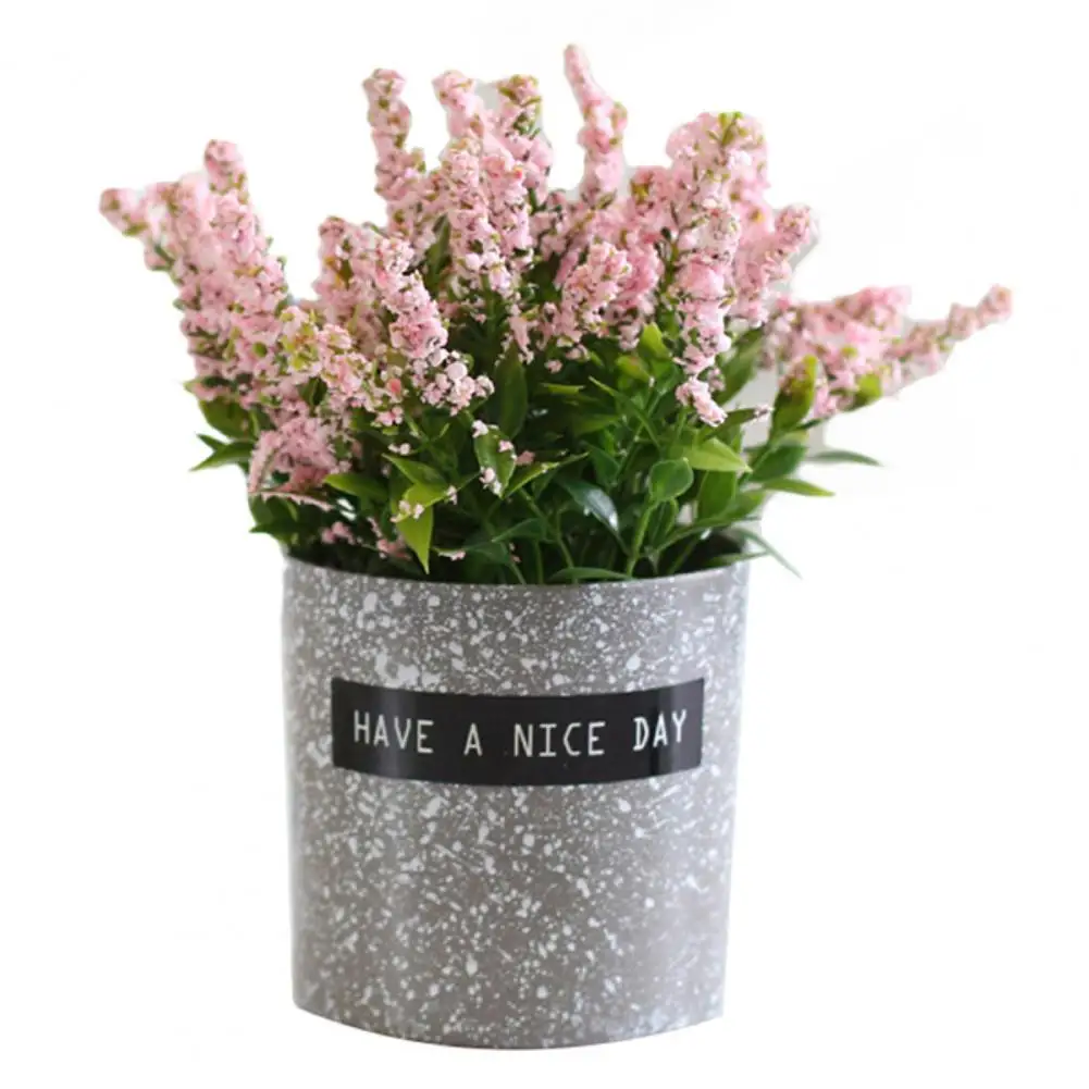 

1Pc Fake Potted Flower Realistic Plastic Artificial Lavender Flower for Office Desktop Balcony Home Decor Artificial Bonsai