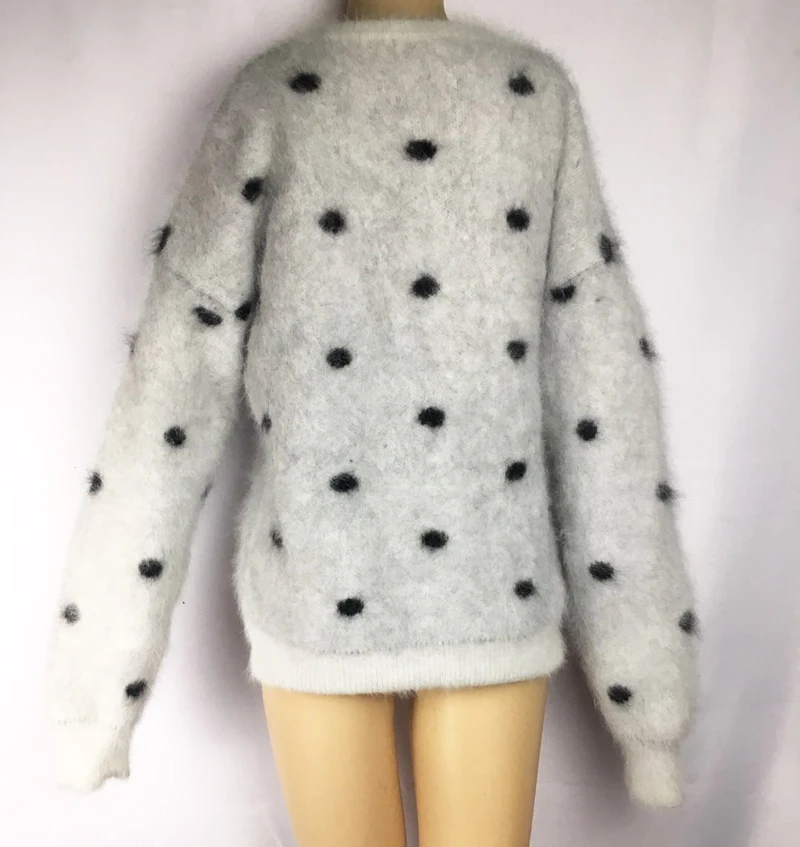 mink cashmere thick sweater women cashmere wave point pullovers knitted pure mink Customized color free shippingM20204