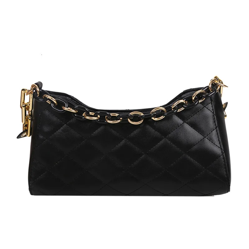

Fashion Texture Rhombus Women's Bag Summer New Fashion Chain Shoulder Bag PU Trend Small Square Bag Handbags for Women 2021