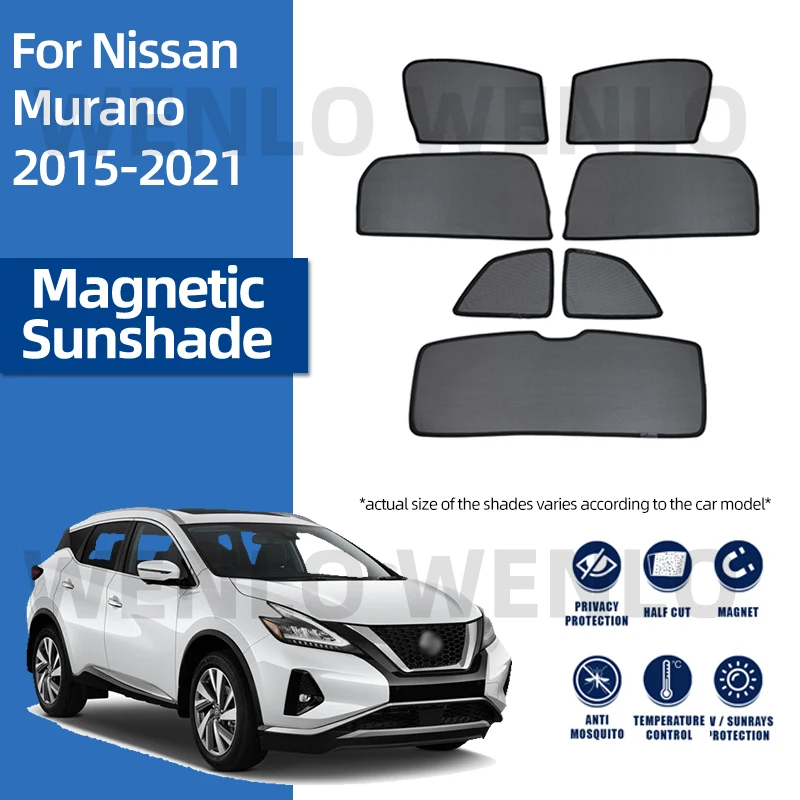 

For Nissan Murano 2015-2021 Car Sunshield Magnetic Sunshade Rear Window Sun Visor Windshield Curtain With Clip Mesh Mosquito Net