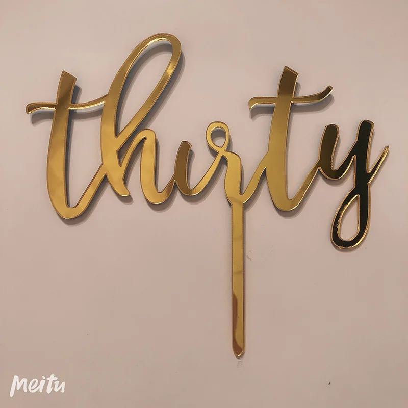 Золотой акриловый торт 30 С Днем Рождения с цифрами Кекс для го дня рождения