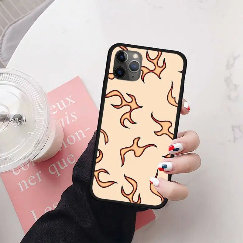 

stripe Blue Flame Fire Phone Case for iPhone 11 12 mini pro XS MAX 8 7 6 6S Plus X 5S SE 2020 XR