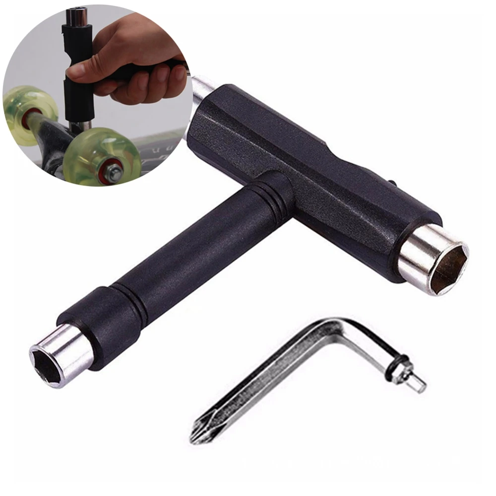 

T Type Wrench Tool Roller Skateboard Repair Tool Adjusting Repair Tool With L Wrench Screwdriver With Allen Key