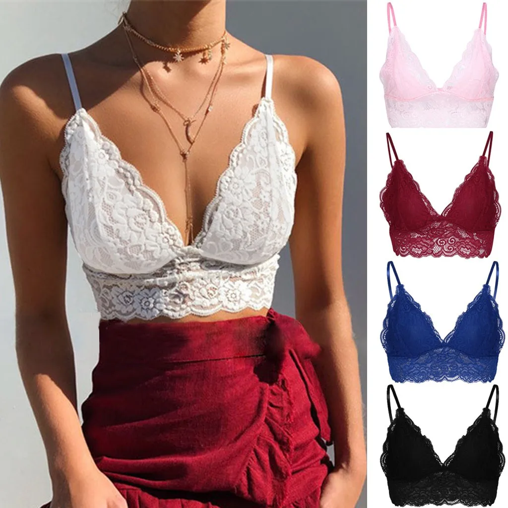 

bra bh Female lingerie Brassiere bh Comfort Transparent Women Vest Crop Wireless Bra Lingerie Sexy V-Neck Underwear Sleepwear