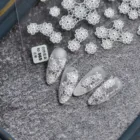 1 лист, высококачественные белые 3D наклейки для ногтей