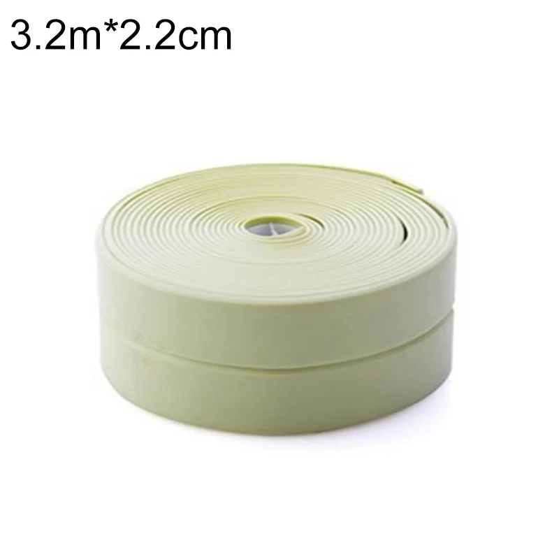 3.2mx22mm green Угловая вклейка для щелей душ для раковины ванны уплотнительная лента самоклеящаяся лента Водонепроницаемая Настенная Наклейка для ванной кухни 3,2 м x 38 мм - Цвет: 3.2mx22mm green