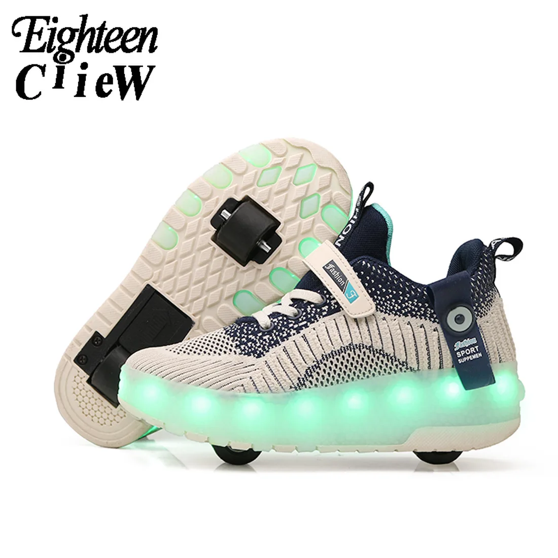 Светящиеся кроссовки на колесах для детей размер 28 40 обувь мальчиков детская