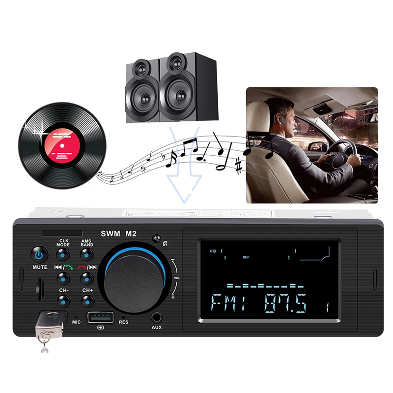 Автомобильный радиоприемник с Bluetooth Авторадио 12 В автомобильное стерео радио FM Aux