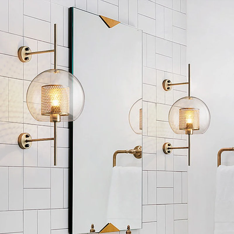 Винтажный стеклянный настенный светильник Промышленный Настенный бра Лофт