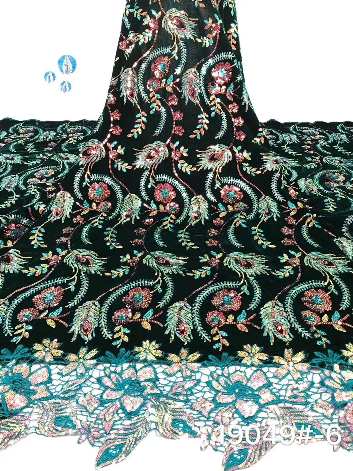 

BEAUTIFUL guipure sequins velvet lace fabric 5yards african sequins velvet lace fabric for dress sewing DPNO251