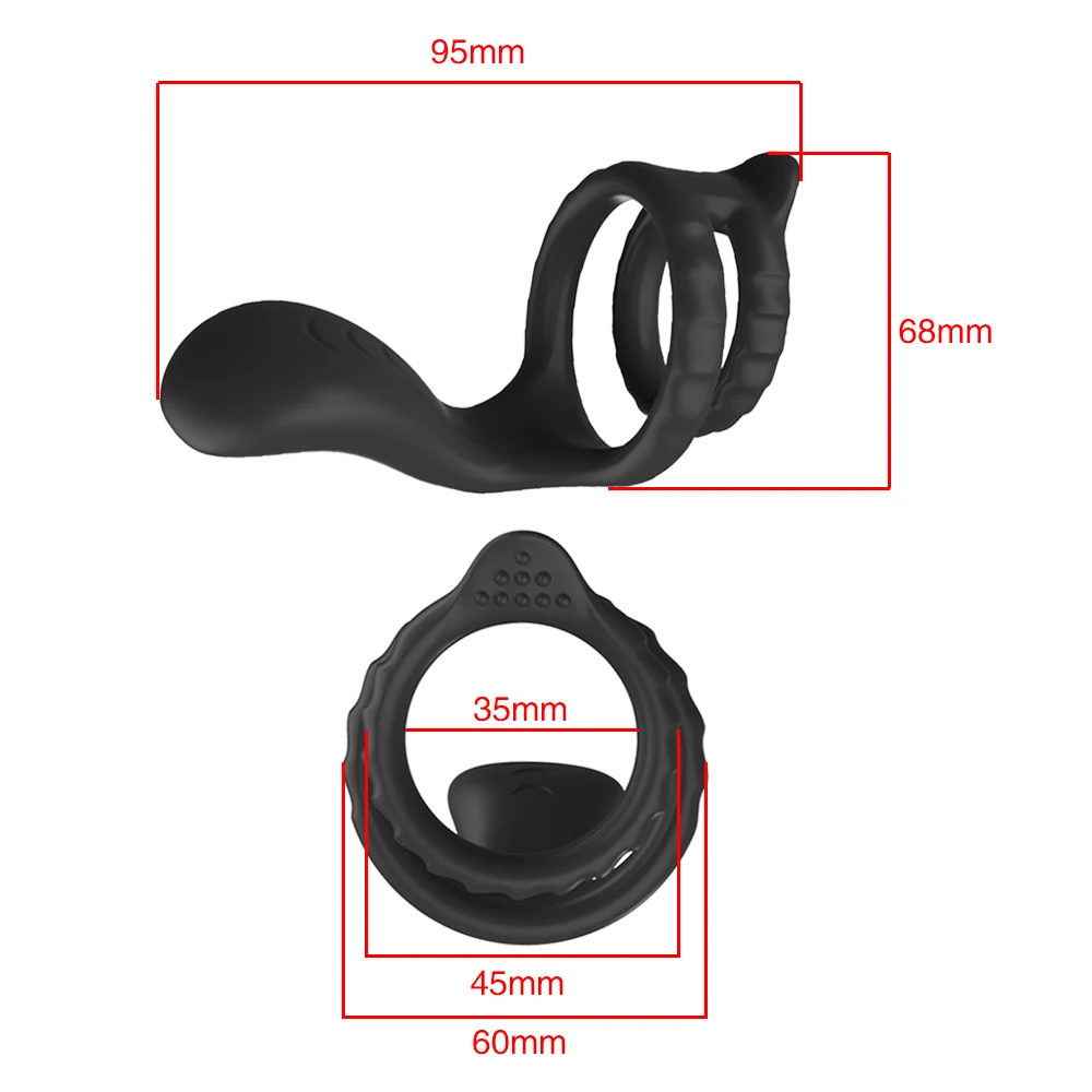 10 Mode Vibrating Penis Massager Ring Dildo Adult Sex Toys for Men Scrotum Male Chastity Cage Testicle Bondage Vibrator | Красота и