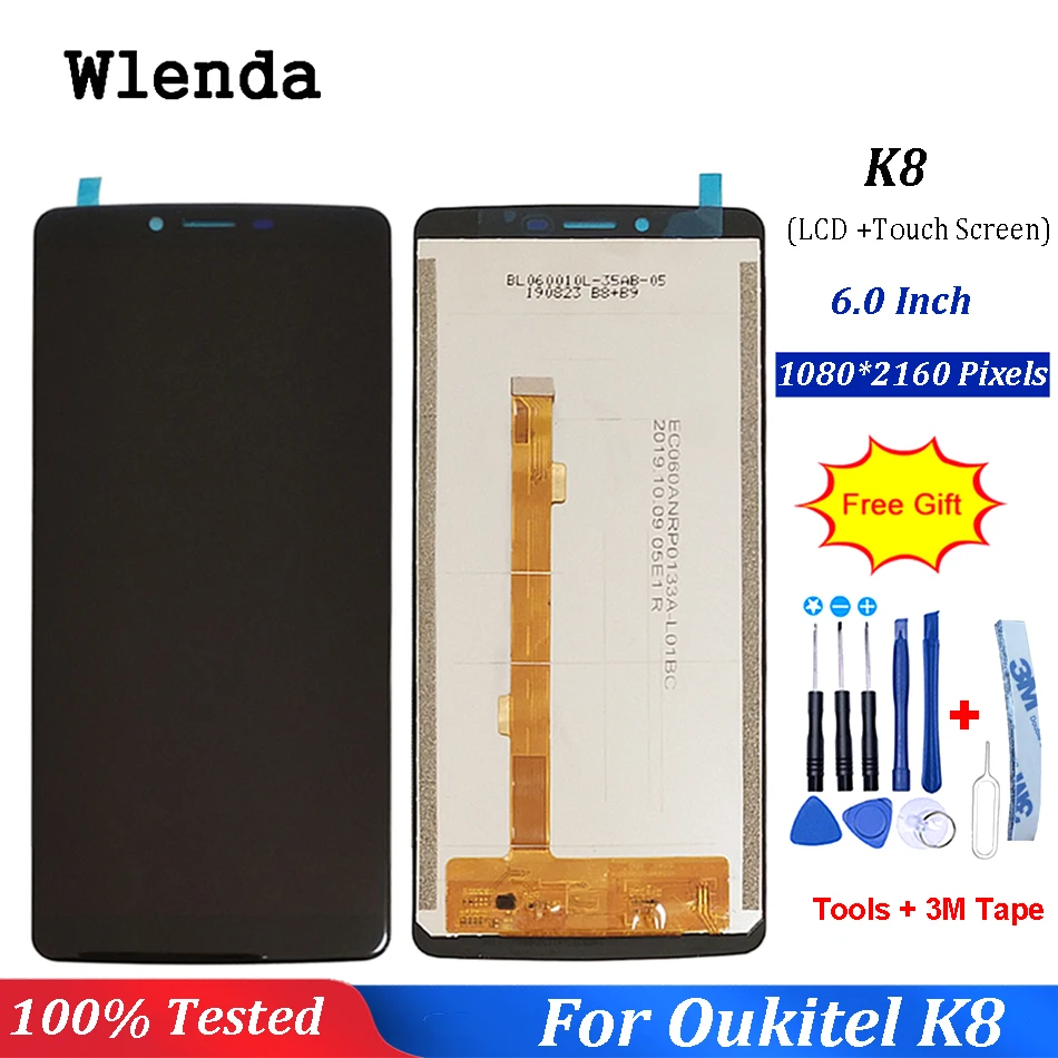 Wlenda для Oukitel K8 ЖК дисплей + сенсорный экран 100% оригинальный протестированный