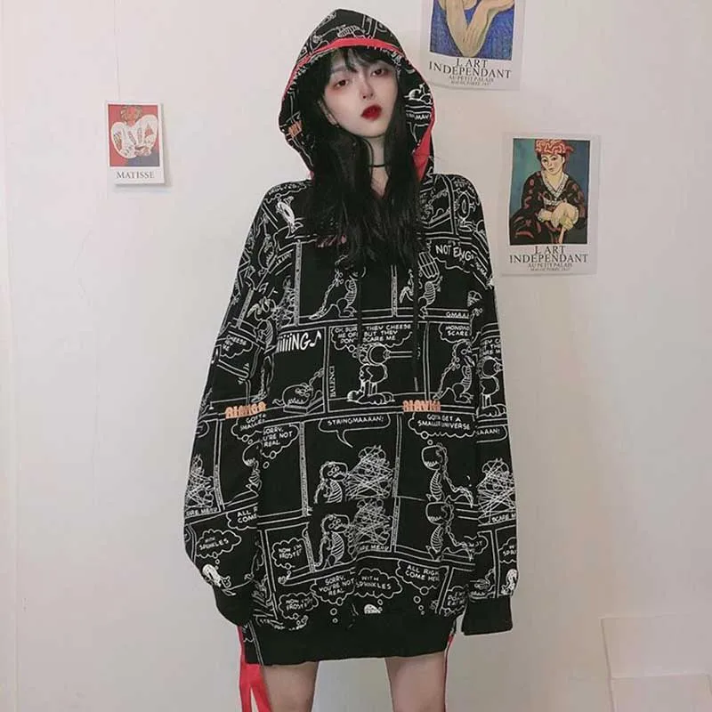 Осень 2020 свободные длинные толстовки NiceMix свитшот женская зимняя Длинная