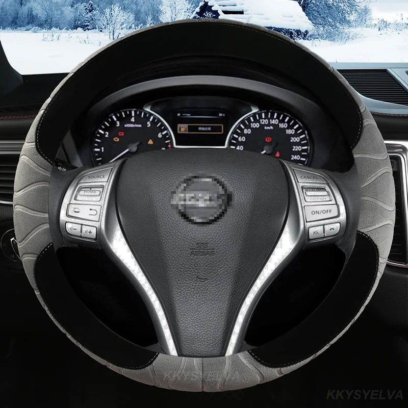 

Автомобильный чехол на руль, зимний плюшевый чехол для Nissan Juke Kicks Rogue Sport Qashqai X-Trail Murano Xterra Pathfinder Armada Quest