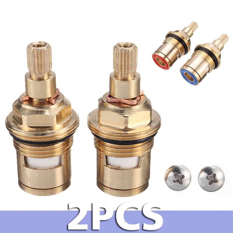 2pcs Replacements 1/2" Tap Valves Cartridge Valve Ceramic Disc Gland Quarter Turn 20 Teeth Tools Parts