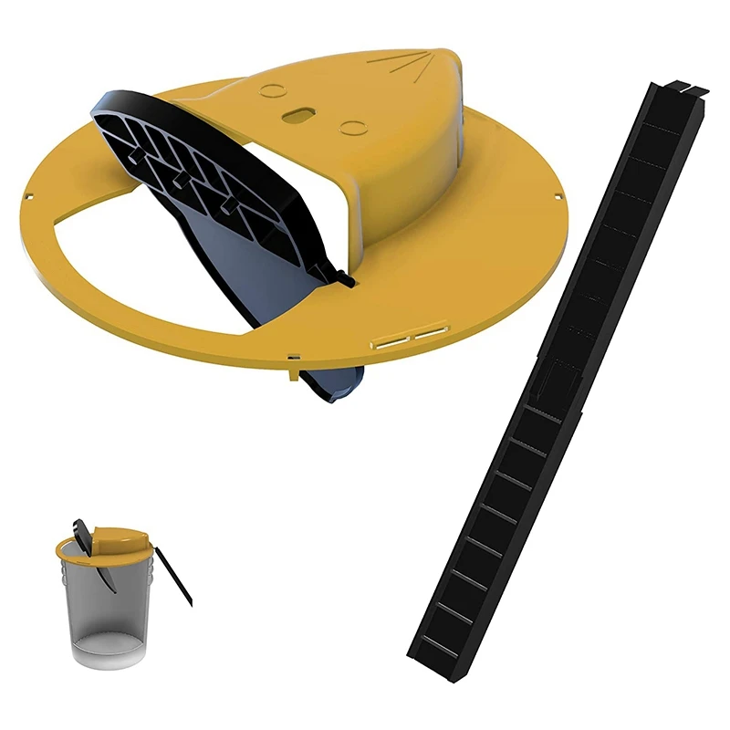 

Rat trap bucket Bucket Lid Mouse Mousetrap Trap Door Style mouse catcher Automatic Reset Indoor Wood Board Slide Bucket Lid