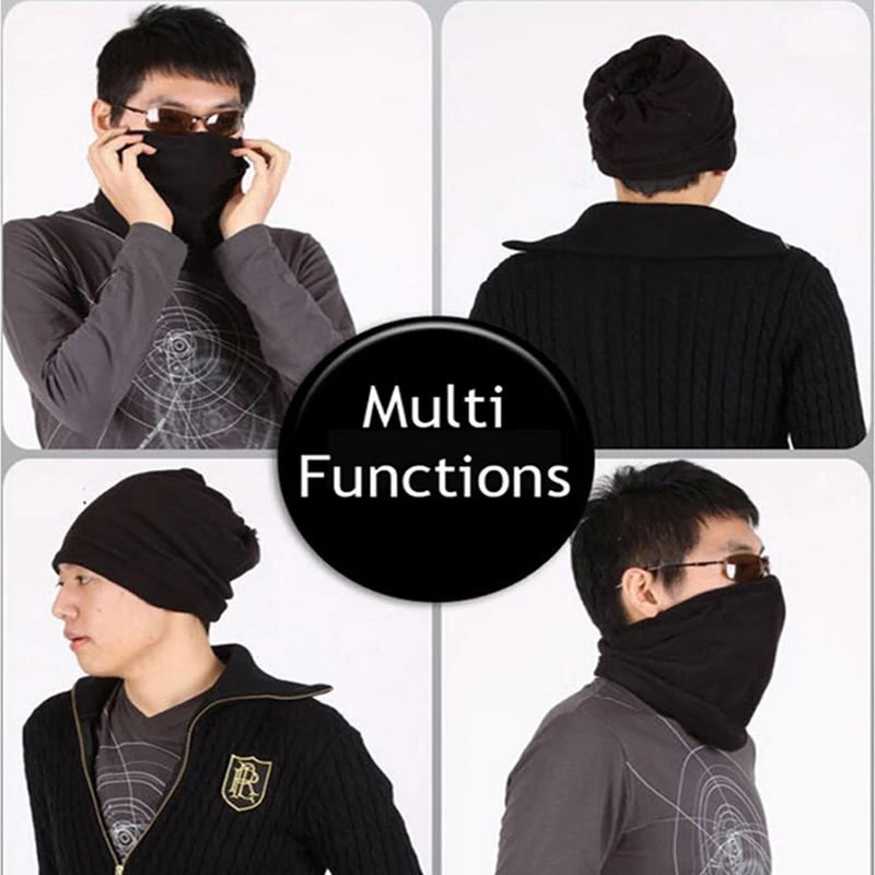 

4in1 Multifunction Thermal Scarfs Neck Warmer Winter Sports Face Mask Beanie Hat