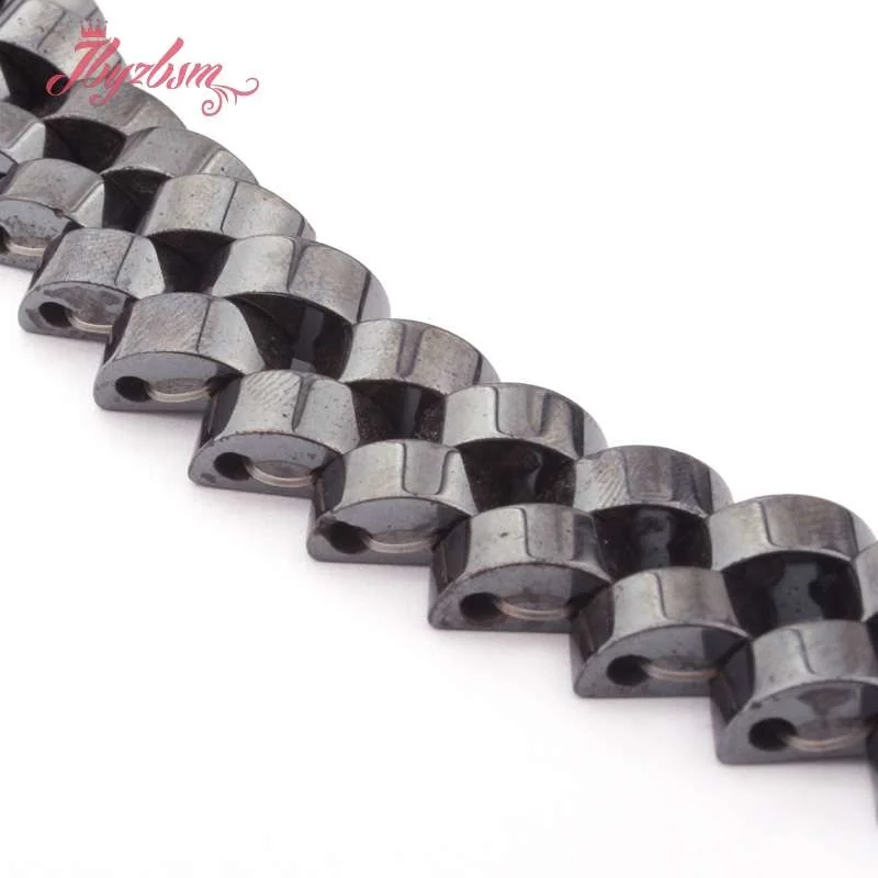 Бусины Из Гематита и натурального камня прямоугольные (без магнита) черные 4 х10 мм