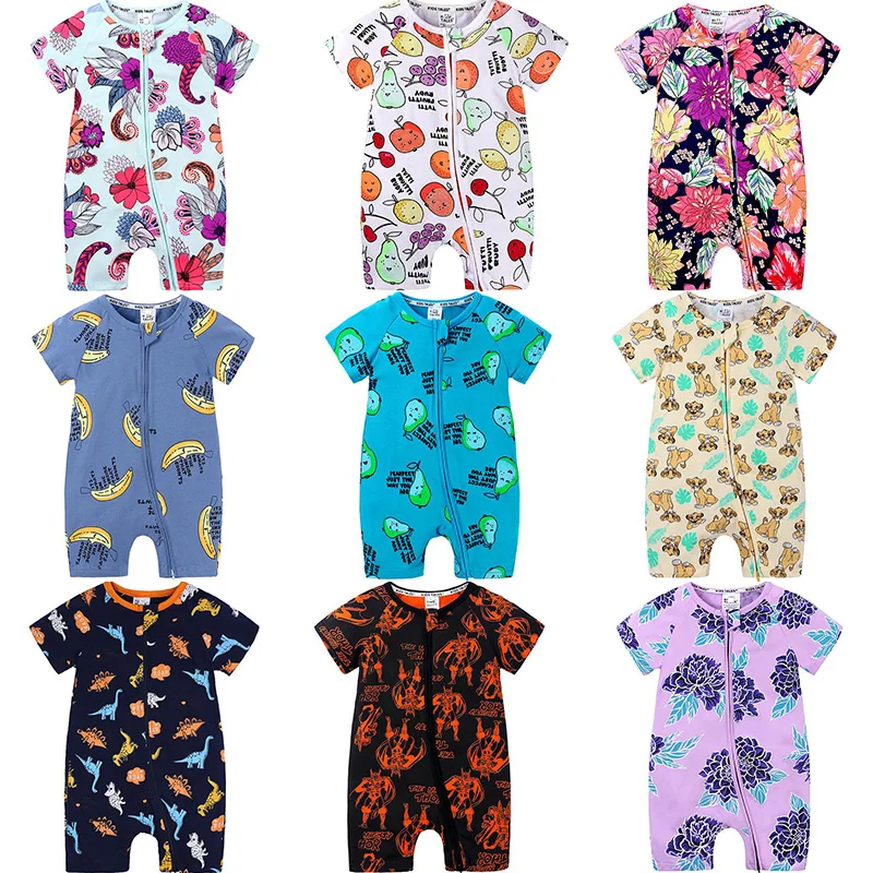

Fashion Newborn Infant Baby Boys Girls Cute Dinosaur Rompers Jumpsuits Playsuits Onepiece Cotton Short sleeve Toddler Baby