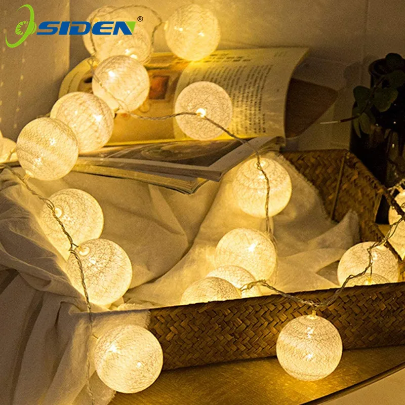 5M 20LED Katoen Bal Guirlande гирлянды светильник Свадебная вечеринка Kerst домой на открытом