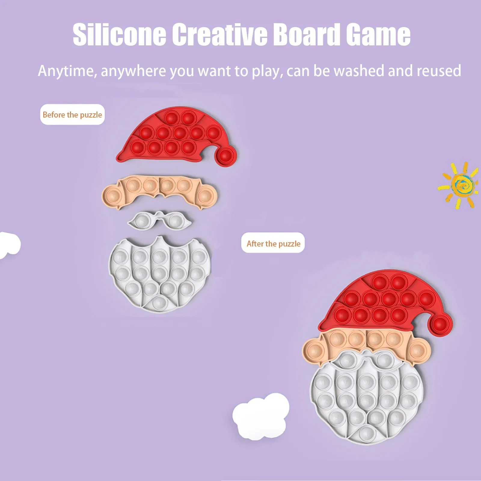 

Christmas Simpl Dimmer Silicone Sensory Decompression Desktop Puzzle Decompression Toy Squishy Fidget Toys For Kids Adults Gift