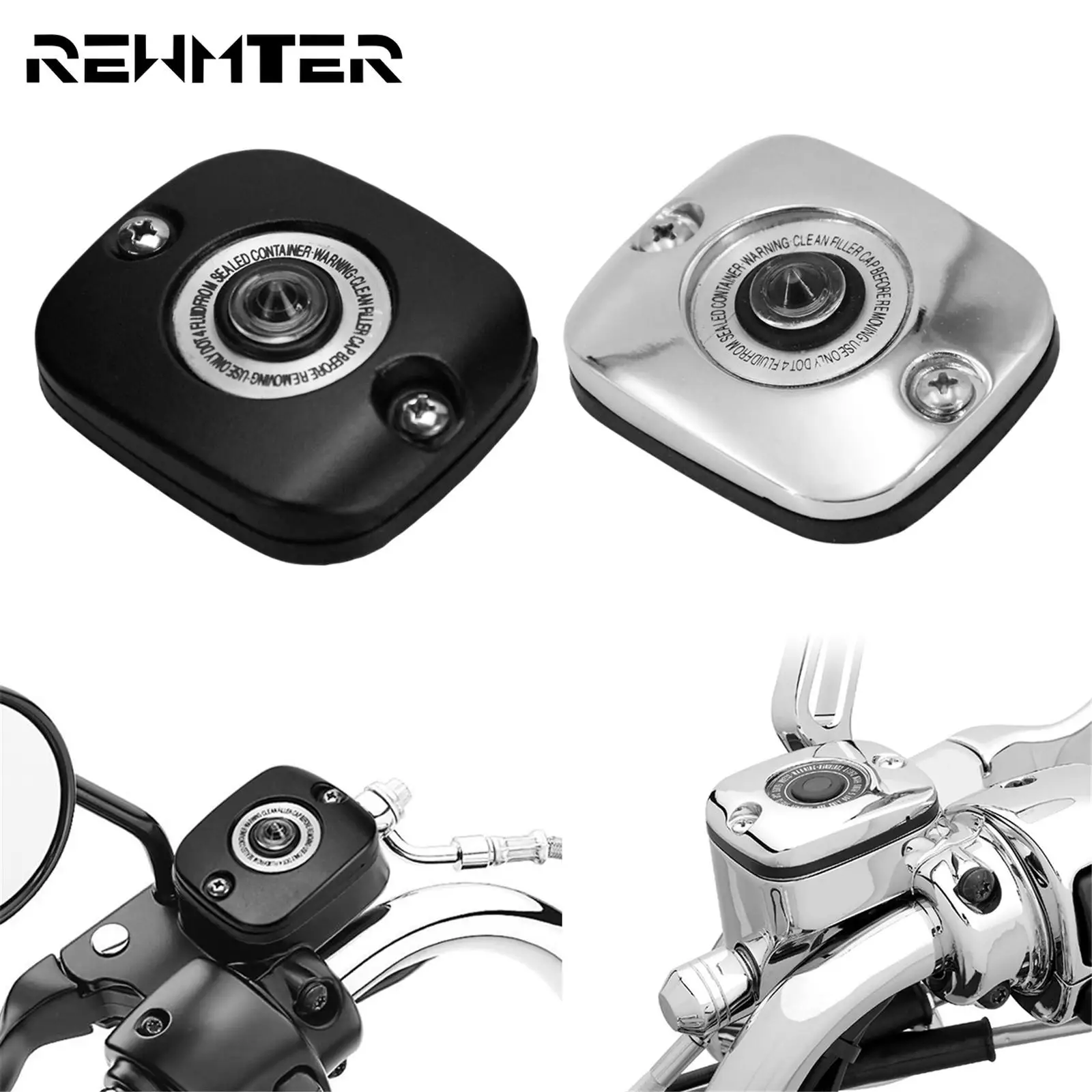 

Motorcycle Front Brake Master Cylinder Cover Black/Chrome For Harley Dyna Softail Touring Fat Boy Breakout Low Rider Road King