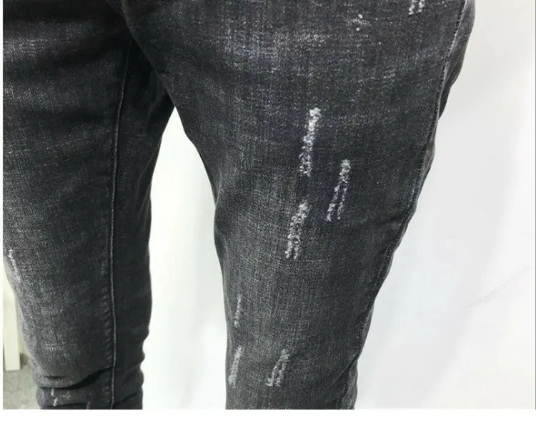 

New arrival 2020 men's slim autumn winter men's casual pants black thicken teenagers velvet wool feet pants male pencil jeans