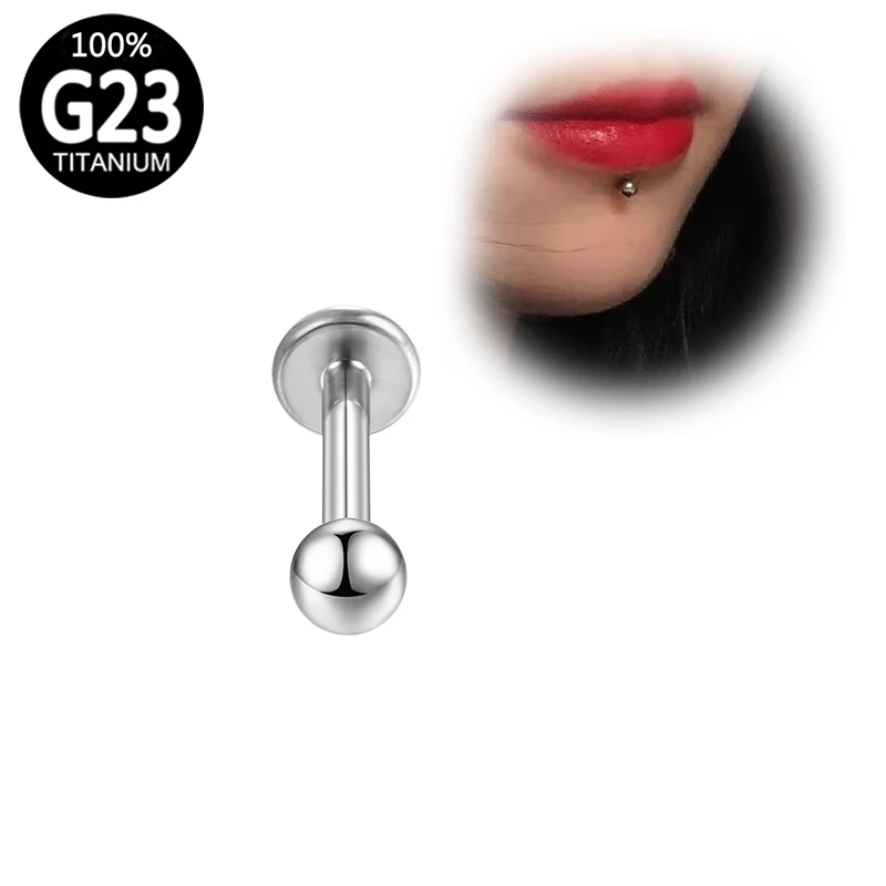 

G23 Titanium Round shape Sexy Charming Lobe Ear Cartilage Lip studs Body cartilage for earrings tragus Rings punching Bars Jewel