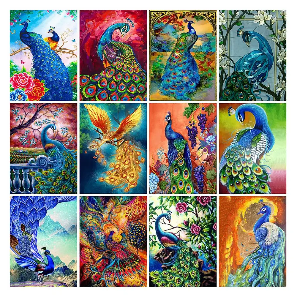 

5D Diamond Painting Peacock DIY Mosaic Pictures Full Square Diamond Embroidery Cross Stitch Animal Home Decor