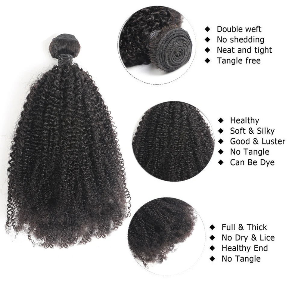 4B 4C афро кудрявые человеческие волосы пряди перуанские MIHAIR натуральный черный