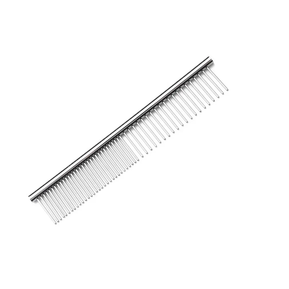 

Portable Stainless Steel Pet Grooming Comb Shedding Comb Tool Poodle Finishing Butter Comb Grooming Comb