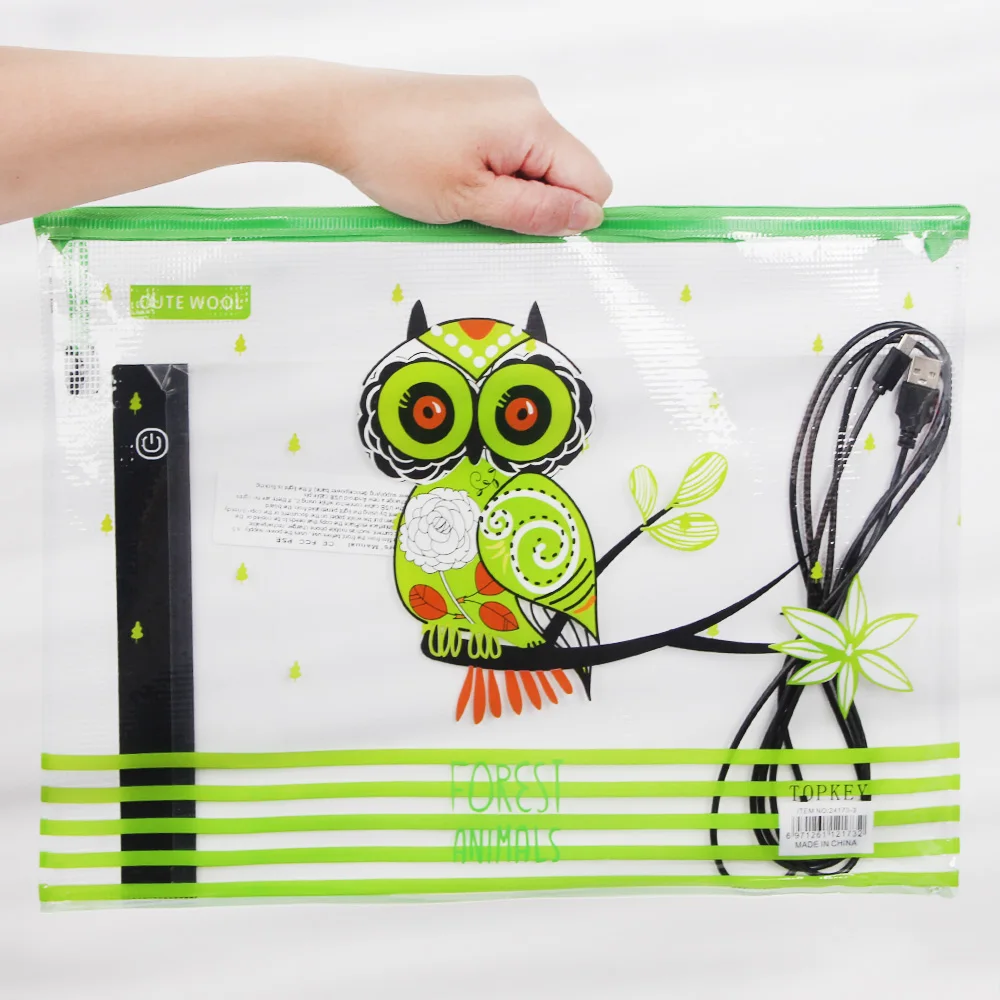 

A4 Size Plastic Bag With LED Light Pad Three Level Dimmable Tablet Eye Protection Diamond Painting Embroidery Tools Accessories