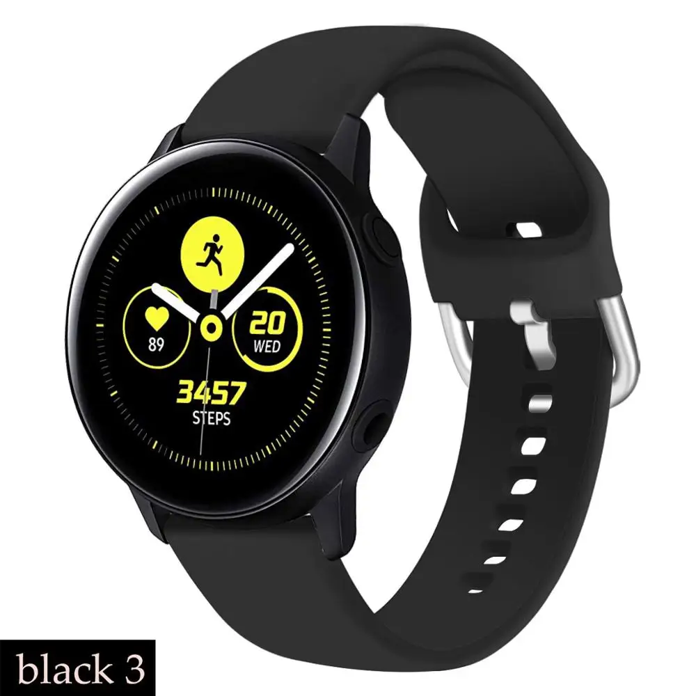 black 3 20 мм/22 мм длина браслета для samsung Galaxy часы Active2/Активный/46 мм/42 мм/ремень Шестерни S3/S2/спортивный силиконовый браслет huawei часы GT - Цвет ремешка: black 3