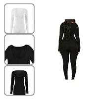 popular 2 colors stretchy solid color high elastic bodycon jumpsuit activity streetwear fitness romper bodycon jumpsuit