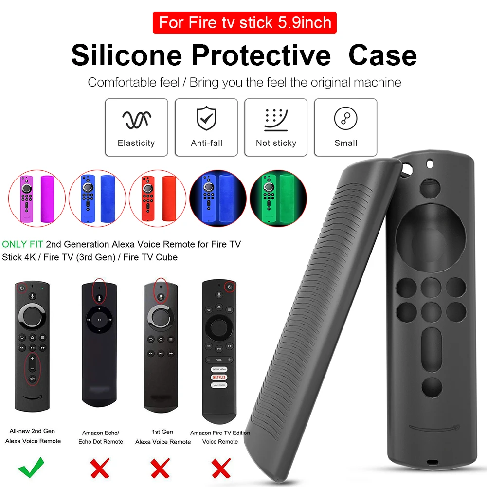 

Remote Control Luminous Anti-lost Silicone Case For Fire TV Stick 4K / Fire TV (3rd Generation) / Fire TV Cube