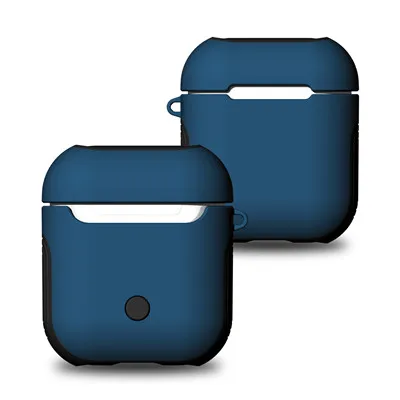Симпатичный мини Резиновый беспроводной Чехол для наушников для Apple Airpods 2 зарядных наушников Защитный чехол для Airpods port - Цвет: Синий