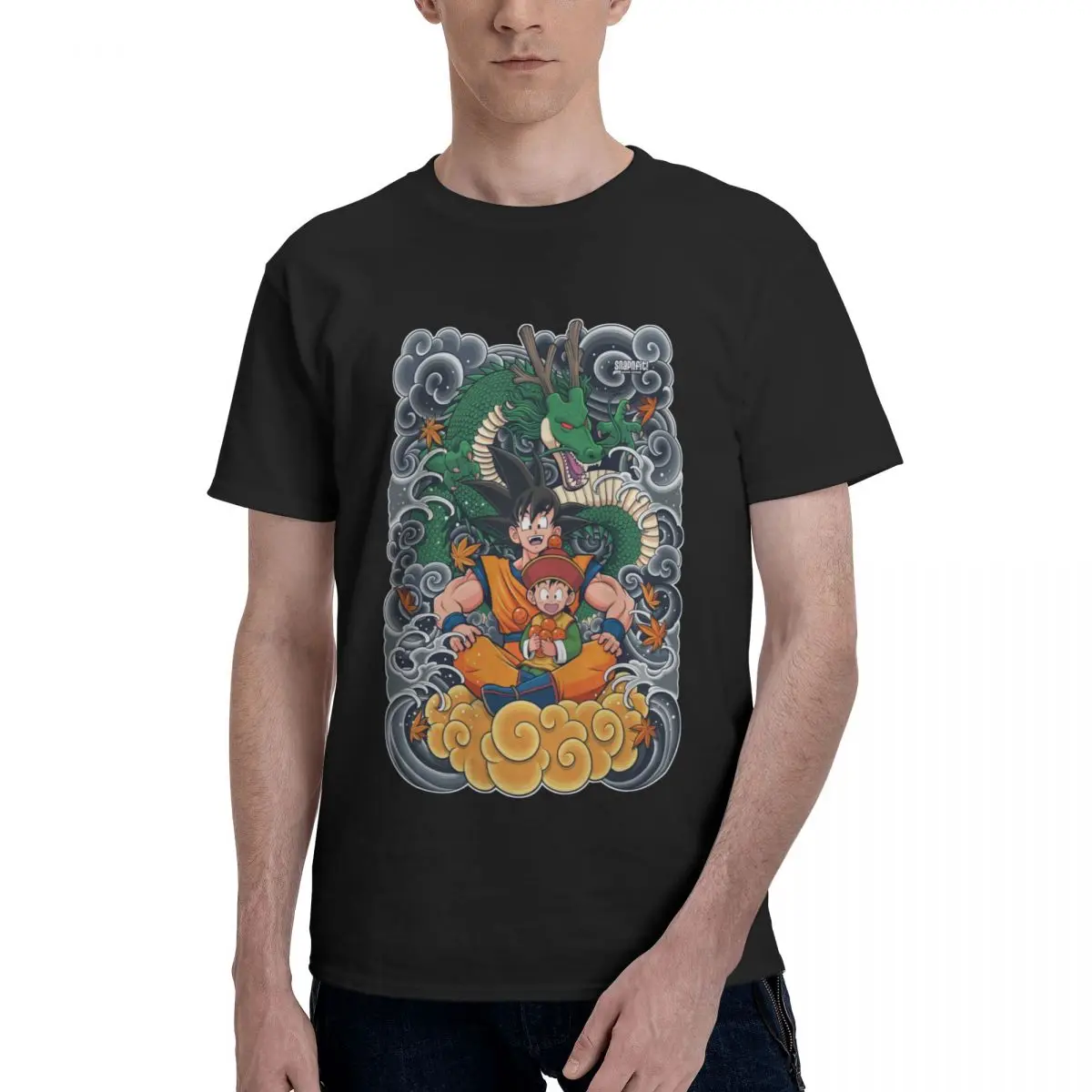 

Мужские футболки Bandai Dragon Ball Goku и Gohan, потрясающие футболки из 100% хлопка, уникальная одежда с круглым вырезом