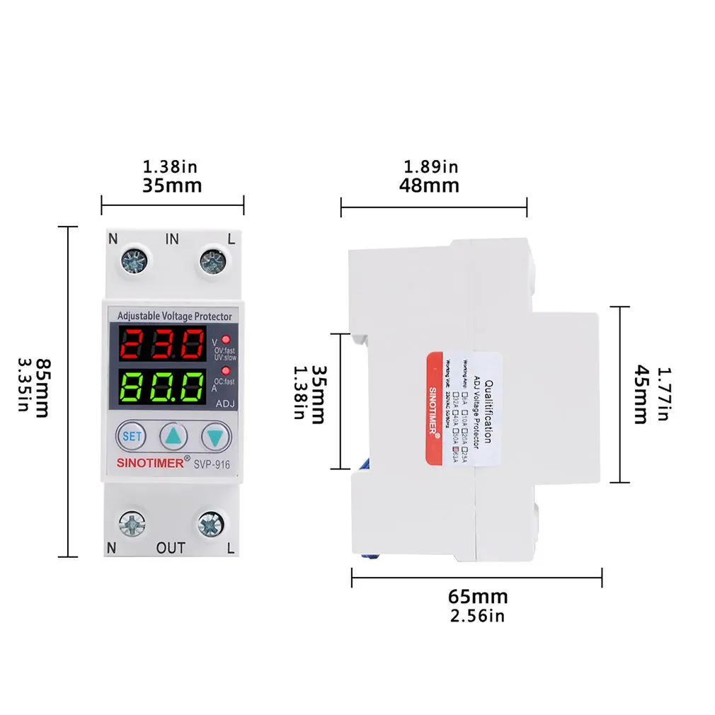 

Adjustable Voltage Relay Control Over Under Voltage Protective Overvoltage And Over Current Protection Devices Din Rail