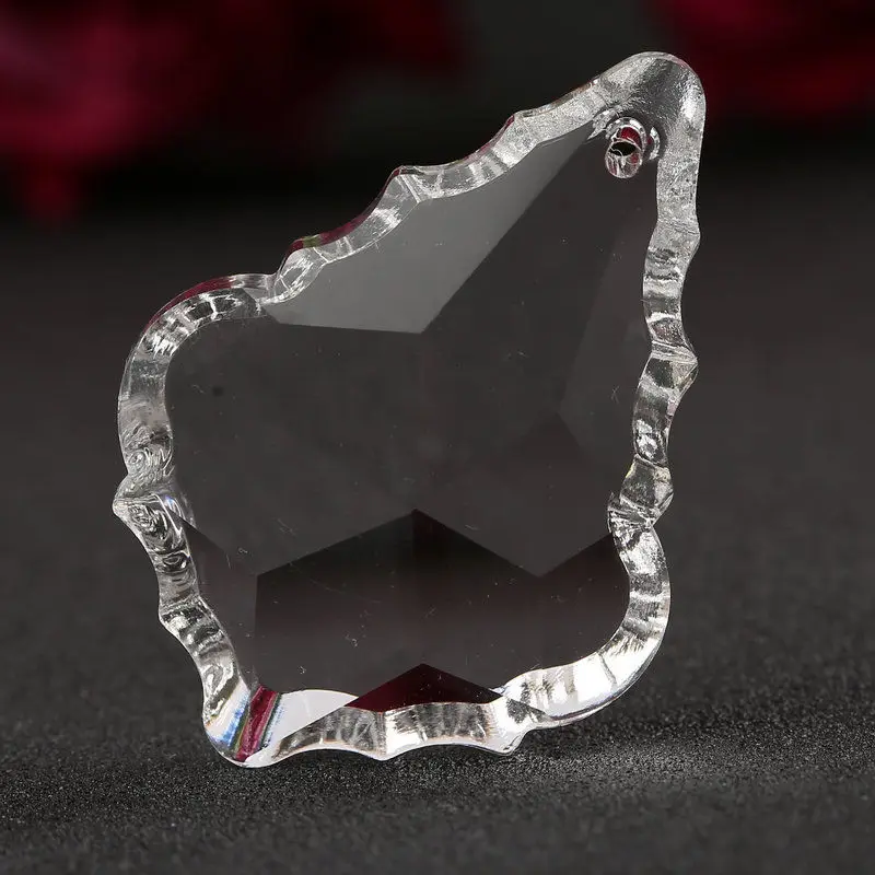 

10pcs 38mm Double Sided Maple Leaf Prism Crystal Glass Pendant Chandelier Parts Home Party Hanging Ornaments