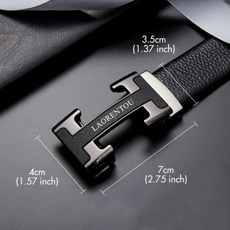 LAORENTOU мужской ремень с Т образным ремешком удобный пряжкой из спилка 20 &quotдо 44&quot