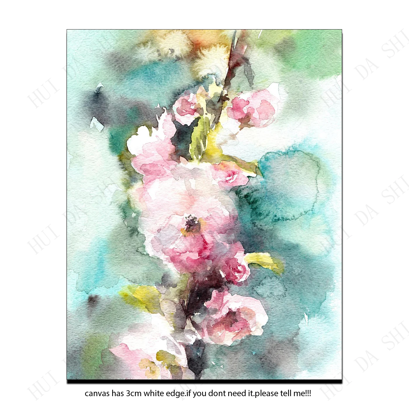 

Flowers Prints Set, Turquoise Mint Pink Gallery Wall Set of Fine Art Prints, Blooming Tree Floral Botanical Watercolor Painting